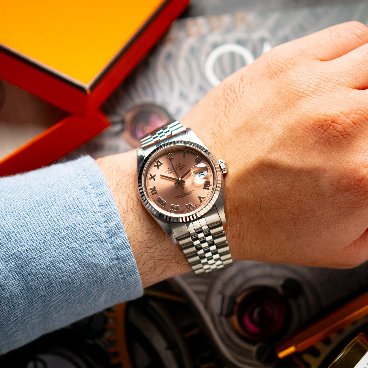 Rolex Datejust 16234 Salmon Roman Dial Automatic 36mm