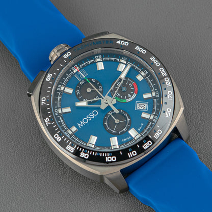 Mosso Italia Chronograph Blue Dial Quartz 44mm