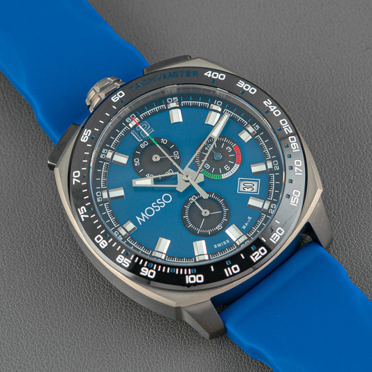 Mosso Italia Chronograph Blue Dial Quartz 44mm