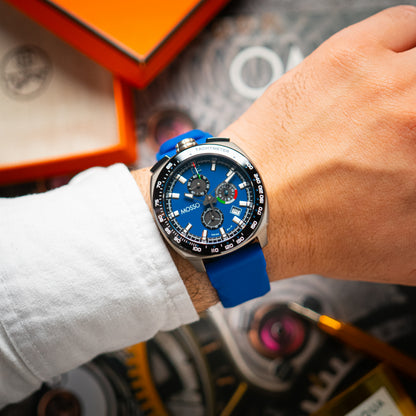 Mosso Italia Chronograph Blue Dial Quartz 44mm