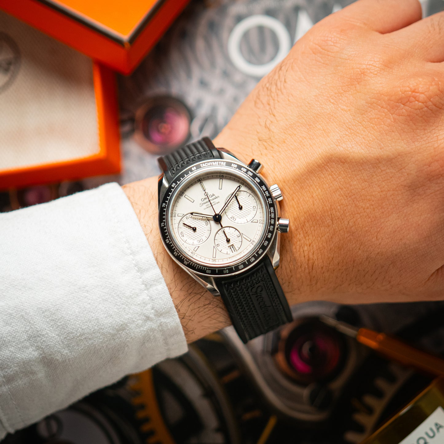 Omega Speedmaster Racing Automatic Silver Dial 40mm