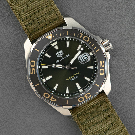 TAG Heuer Aquaracer Date Quartz Olive Dial 43mm