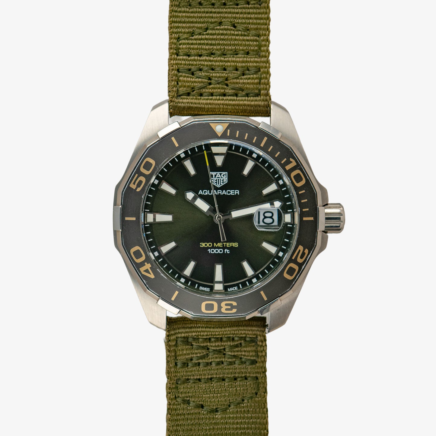 TAG Heuer Aquaracer Date Quartz Olive Dial 43mm