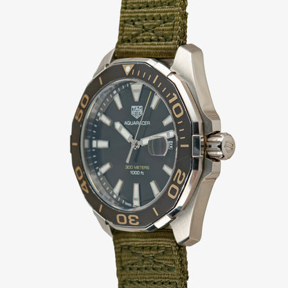 TAG Heuer Aquaracer Date Quartz Olive Dial 43mm