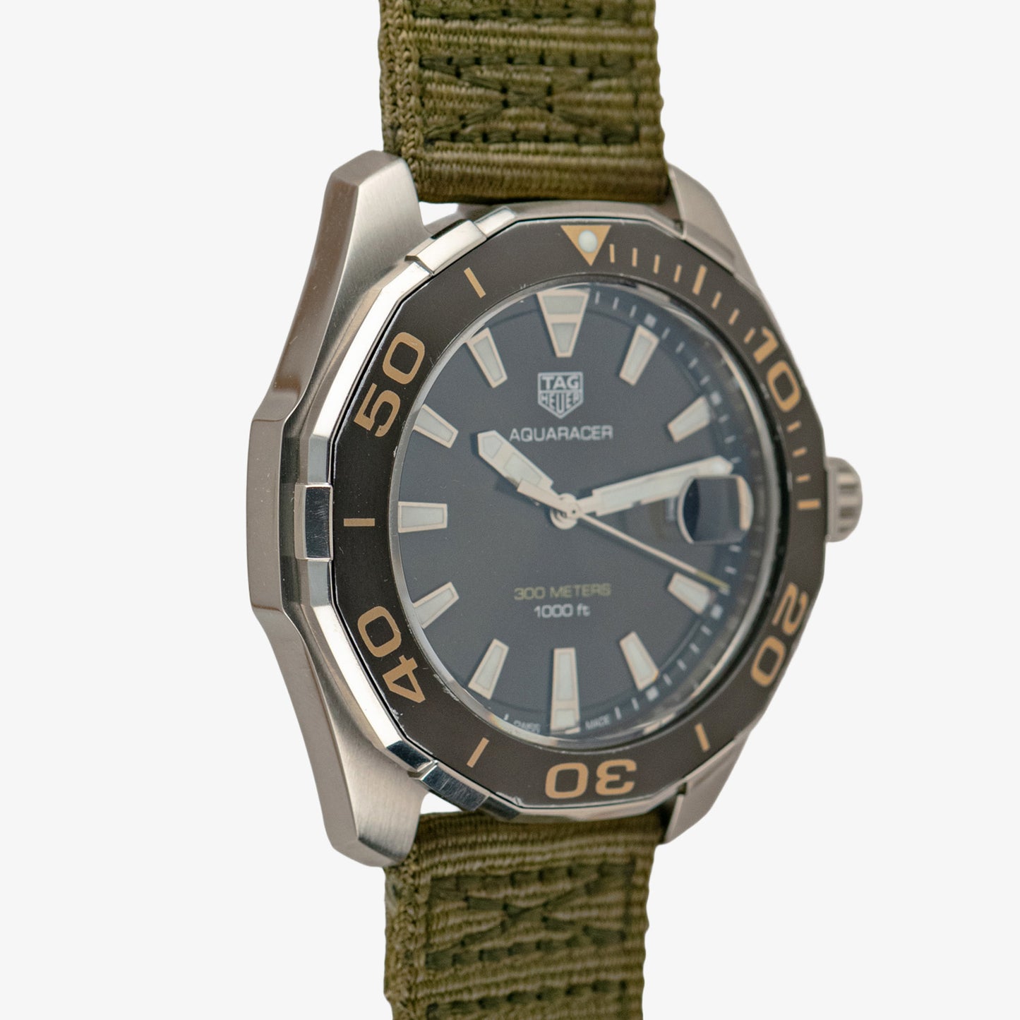 TAG Heuer Aquaracer Date Quartz Olive Dial 43mm