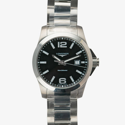 Longines Conquest 30 Bar Black Dial Quartz 41mm