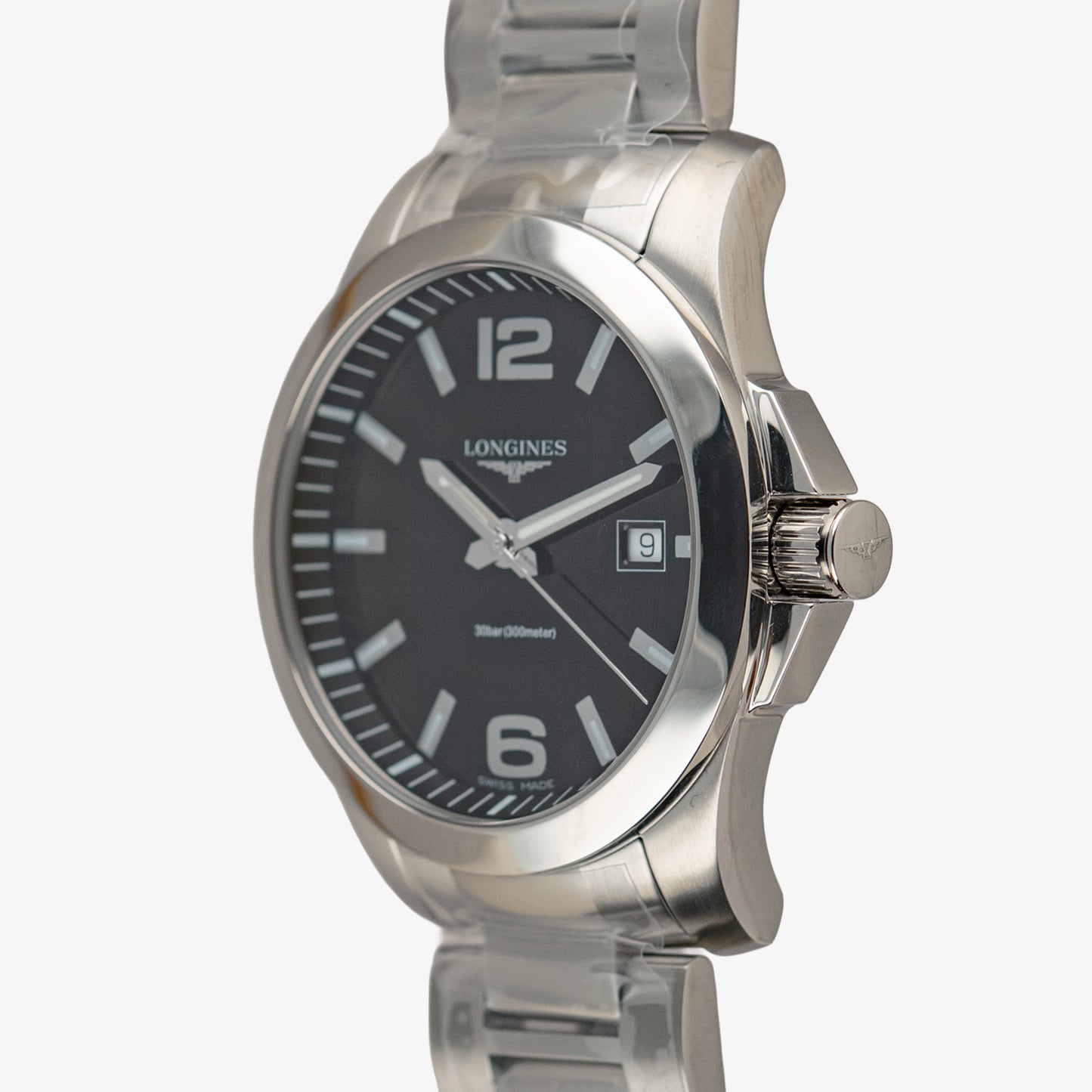 Longines Conquest 30 Bar Black Dial Quartz 41mm