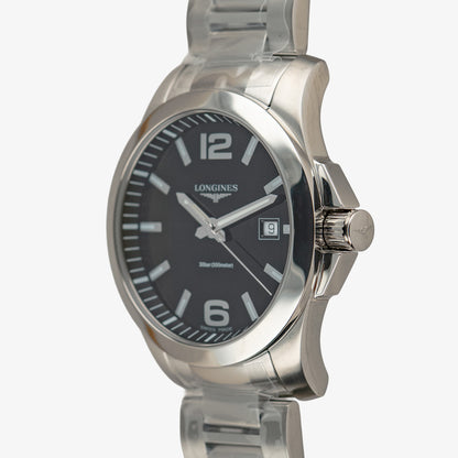 Longines Conquest 30 Bar Black Dial Quartz 41mm