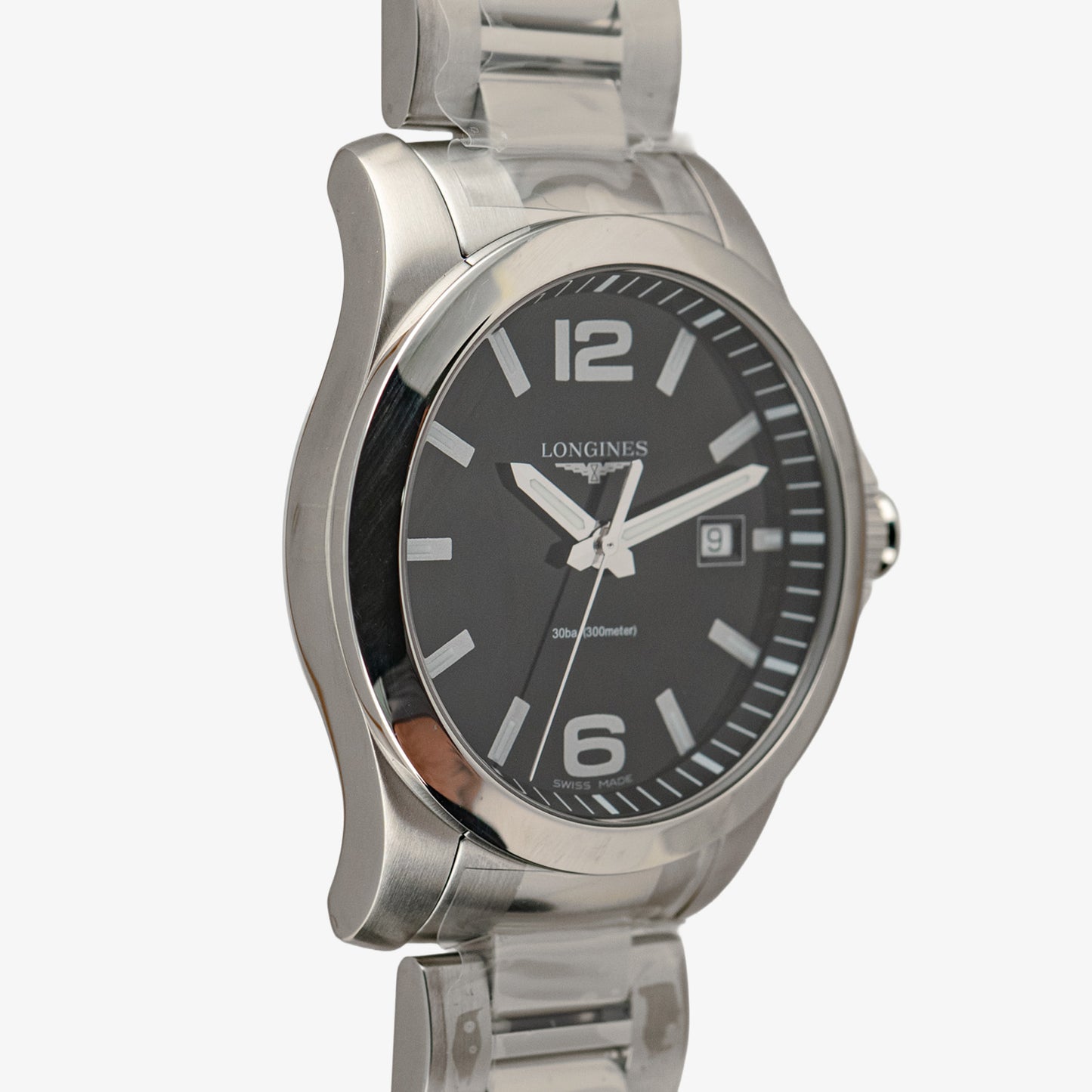 Longines Conquest 30 Bar Black Dial Quartz 41mm