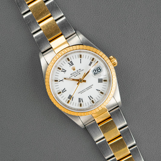 Rolex Oyster Perpetual Date 15223 Roman Two-Tone 34mm