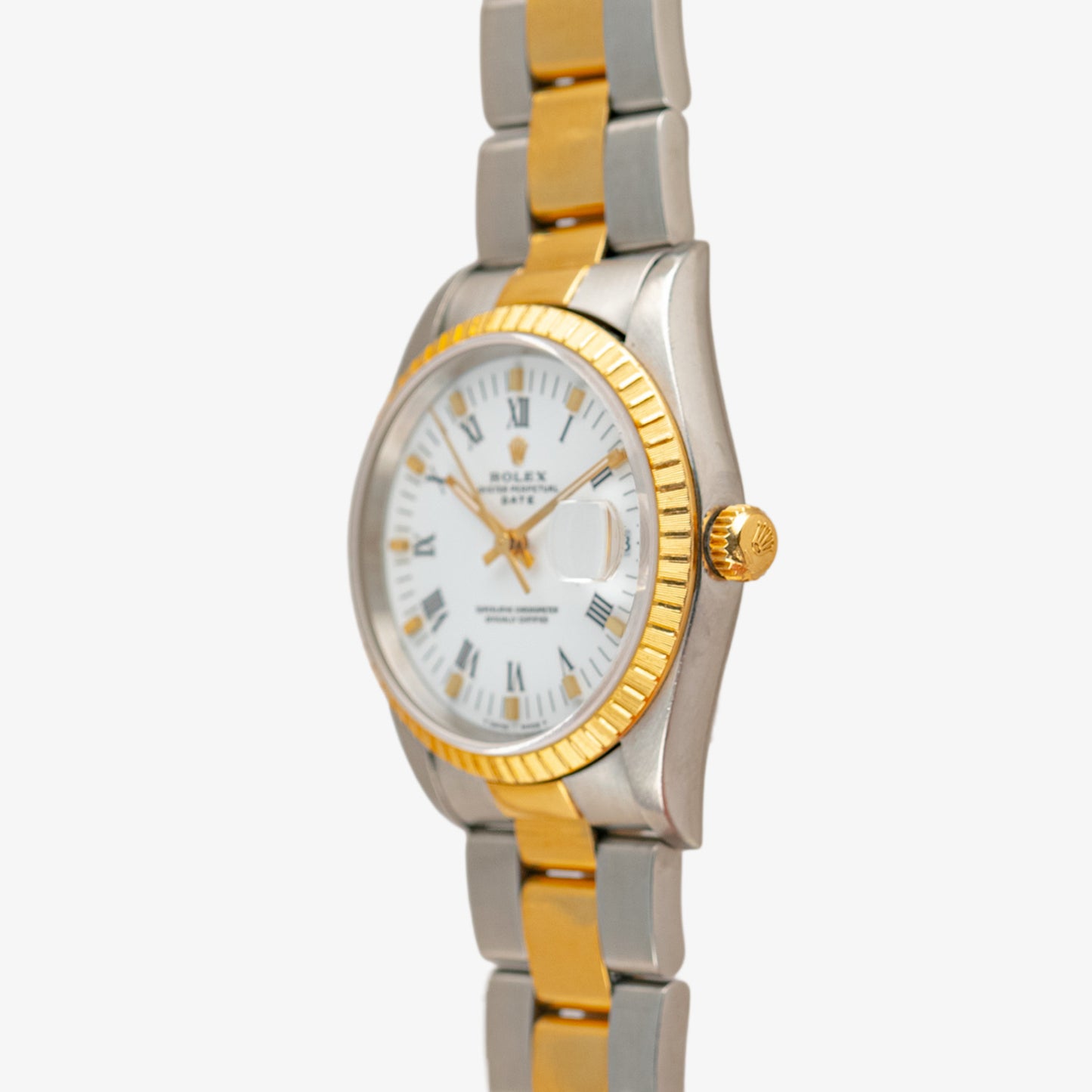 Rolex Oyster Perpetual Date 15223 Roman Two-Tone 34mm