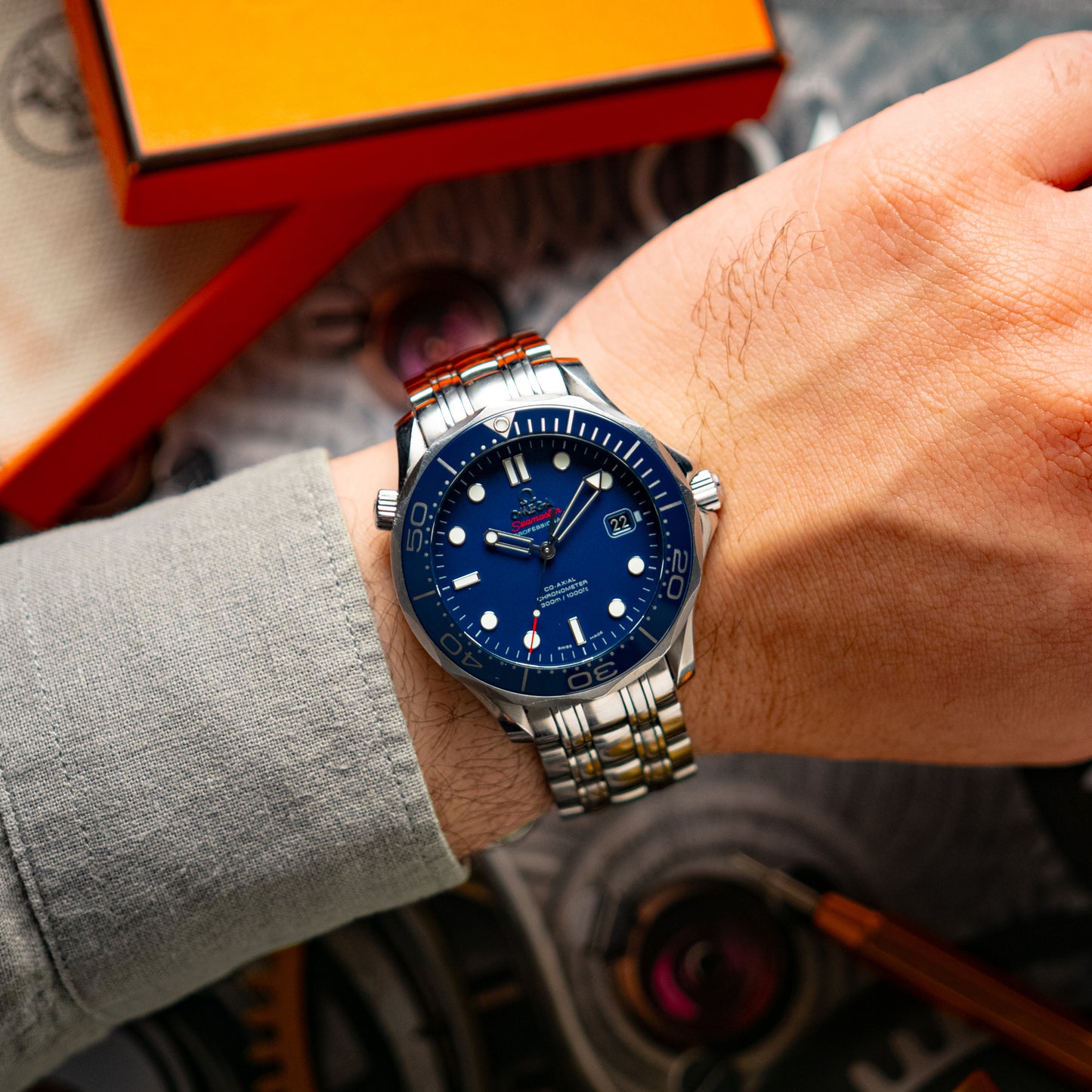 Omega Seamaster Diver 300M Blue Dial Ceramic Bezel 41mm