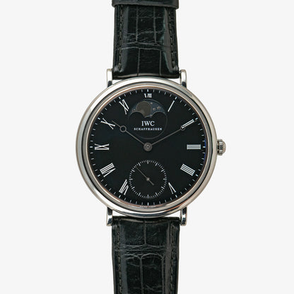 IWC Portofino Hand-Wound Moon Phase Black Dial 46mm