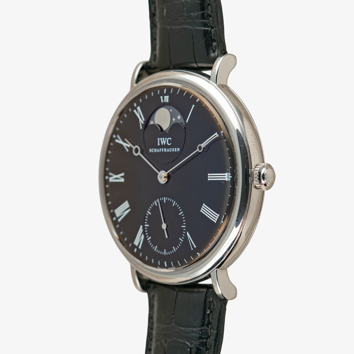 IWC Portofino Hand-Wound Moon Phase Black Dial 46mm