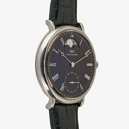 IWC Portofino Hand-Wound Moon Phase Black Dial 46mm