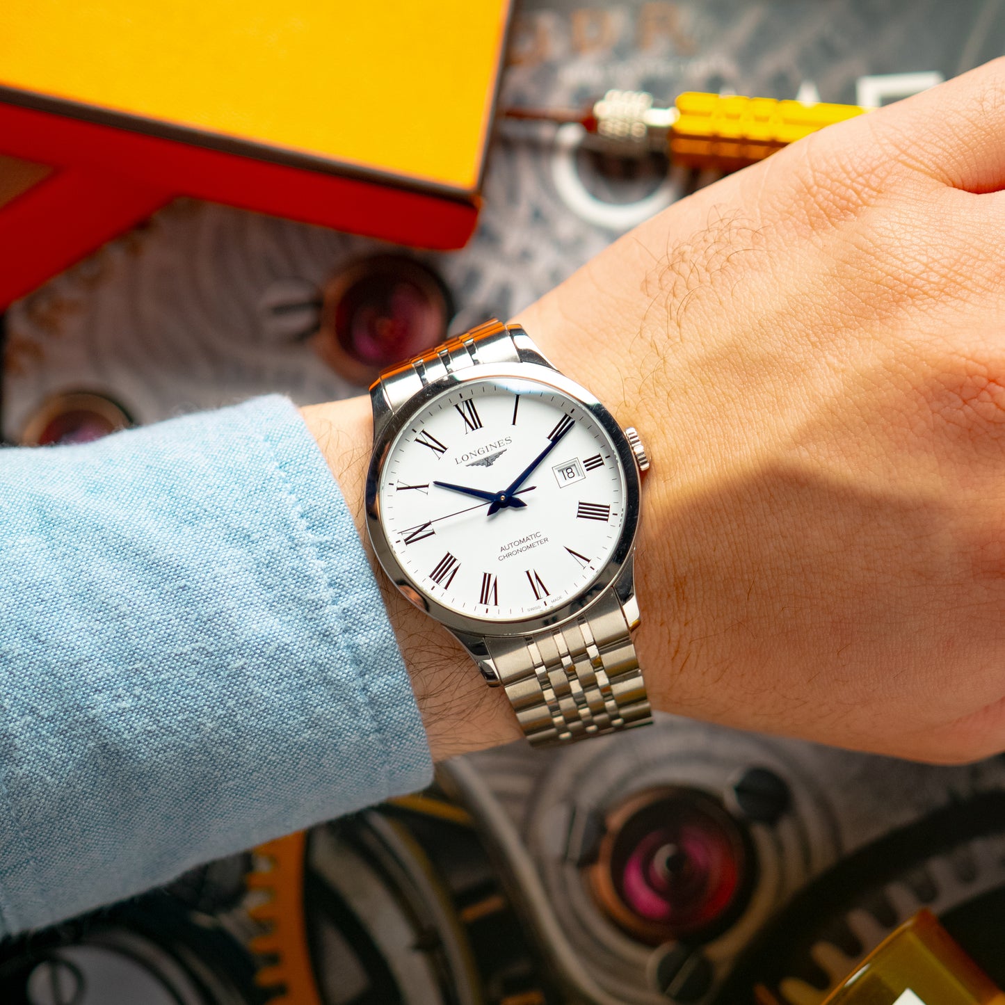 Longines Record Date Automatic Chronometer White 40mm