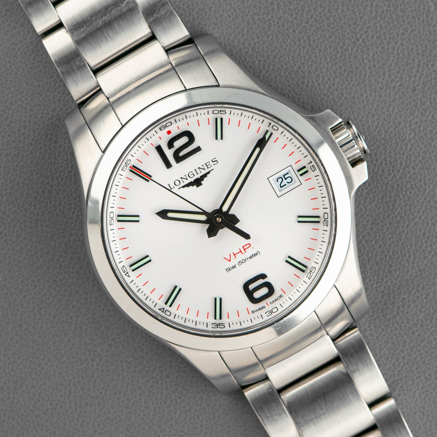 Longines Conquest V.H.P 50M Quartz White Dial 41mm