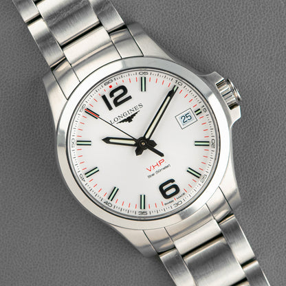 Longines Conquest V.H.P 50M Quartz White Dial 41mm