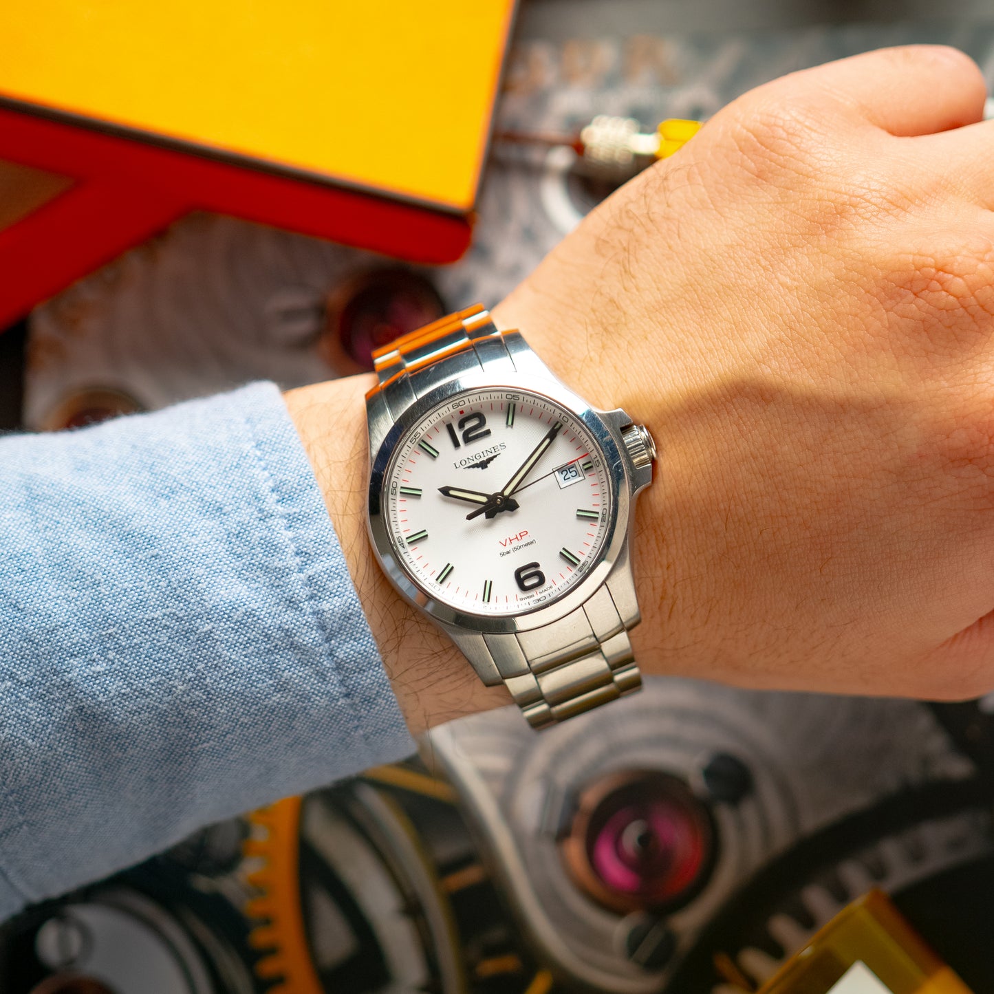 Longines Conquest V.H.P 50M Quartz White Dial 41mm