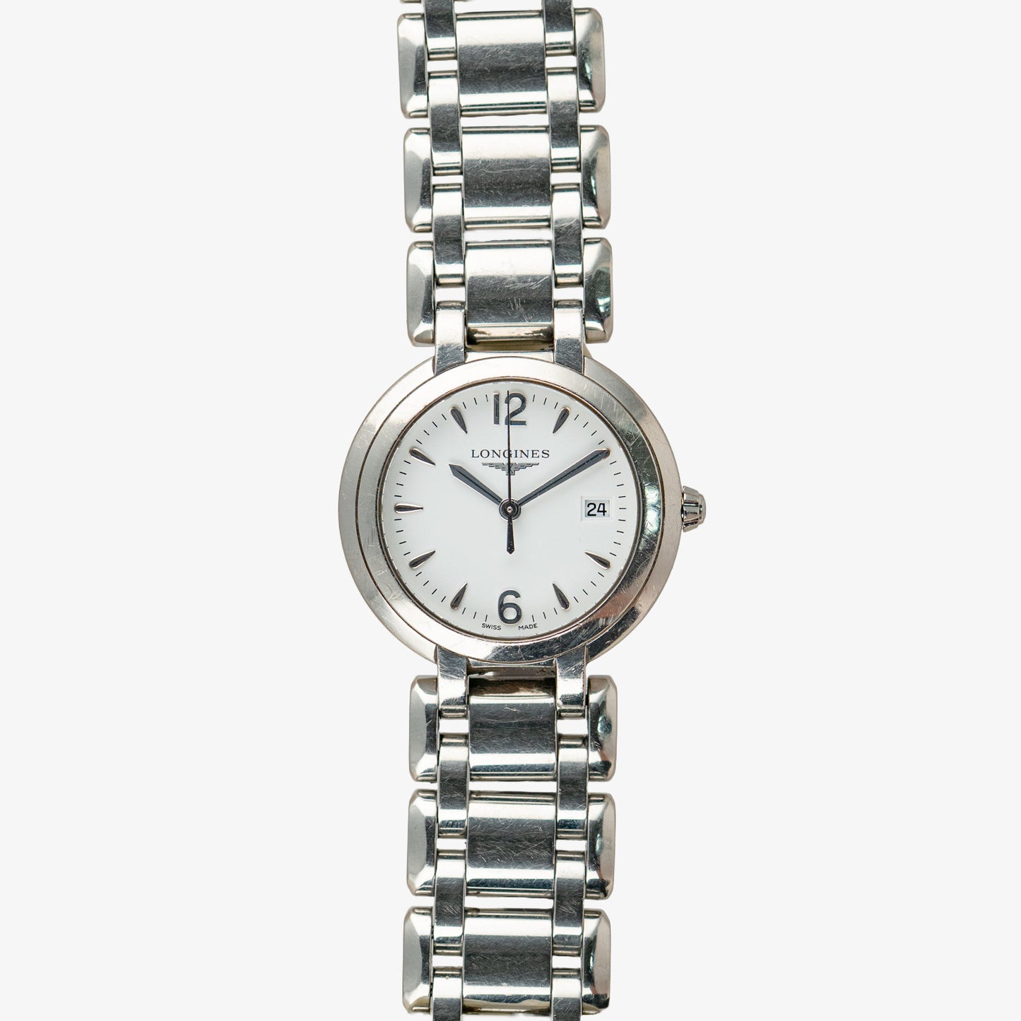 Longines PrimaLuna Quartz White Dial Date 26mm