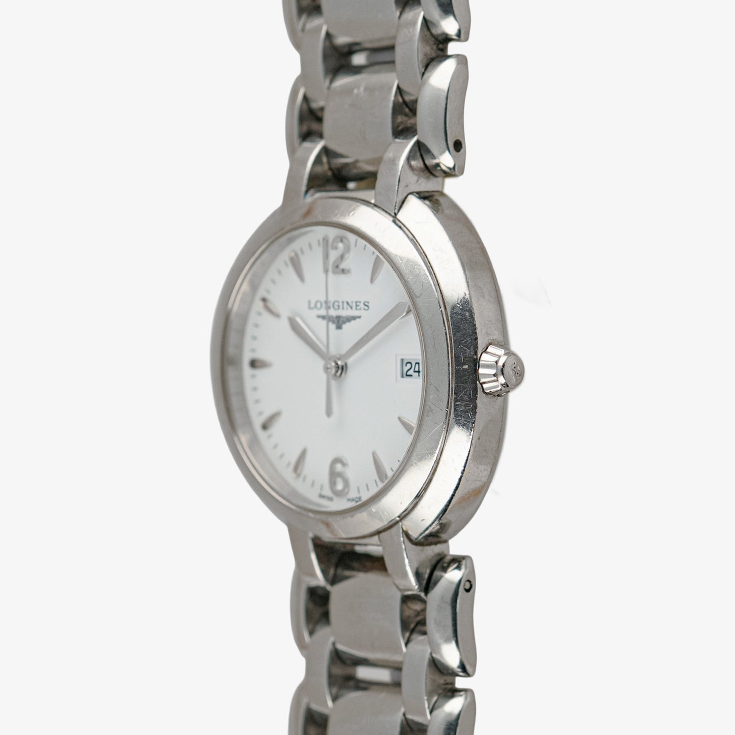 Longines PrimaLuna Quartz White Dial Date 26mm