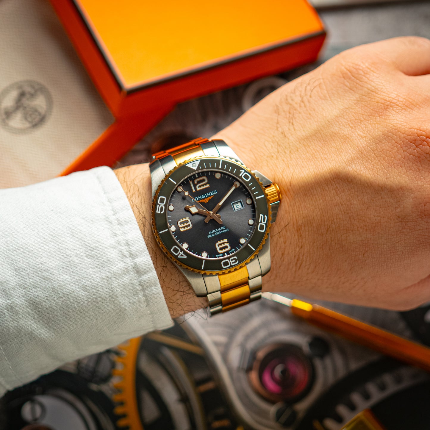 Longines HydroConquest Automatic Two-Tone Gray Dial 43mm