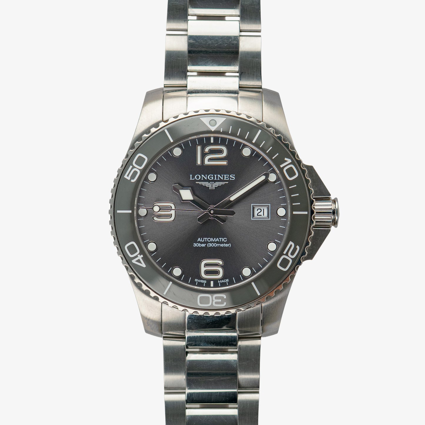 Longines HydroConquest Automatic Gray Sunburst Dial 43mm