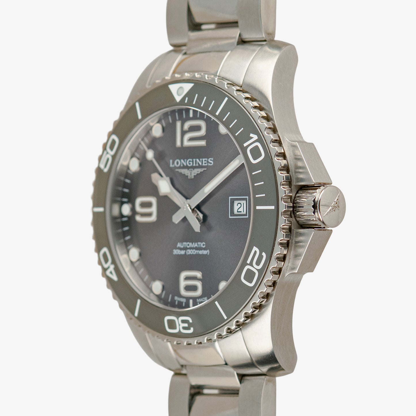 Longines HydroConquest Automatic Gray Sunburst Dial 43mm