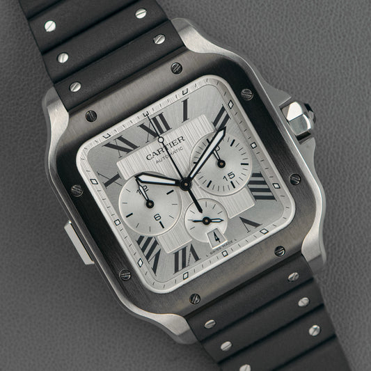 Cartier Santos de Cartier XL Automatic Chronograph Silver Dial 43.3mm
