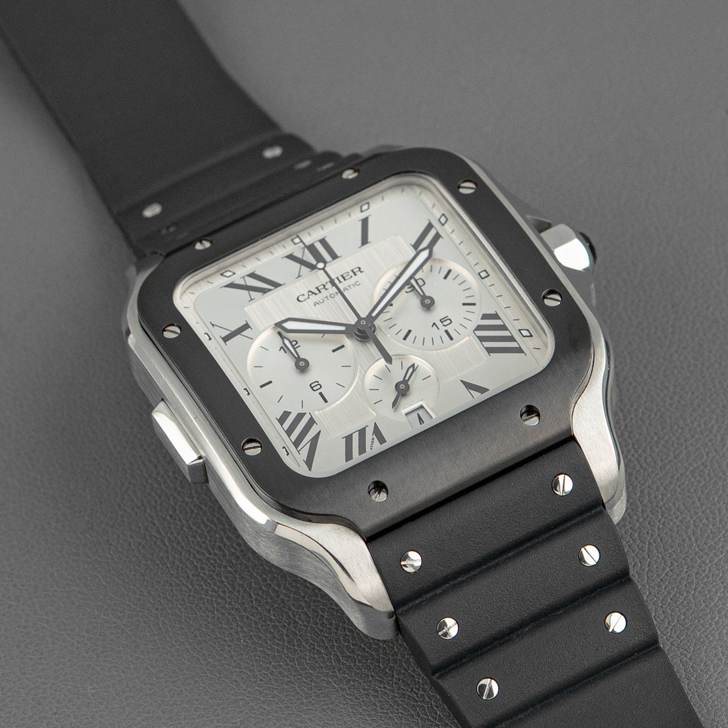 Cartier Santos de Cartier XL Automatic Chronograph Silver Dial 43.3mm