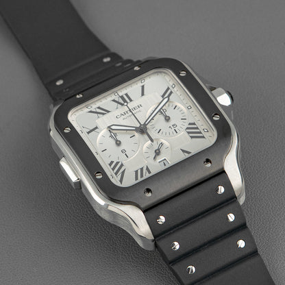 Cartier Santos de Cartier XL Automatic Chronograph Silver Dial 43.3mm