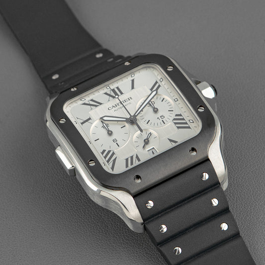 Cartier Santos de Cartier XL Automatic Chronograph Silver Dial 43.3mm