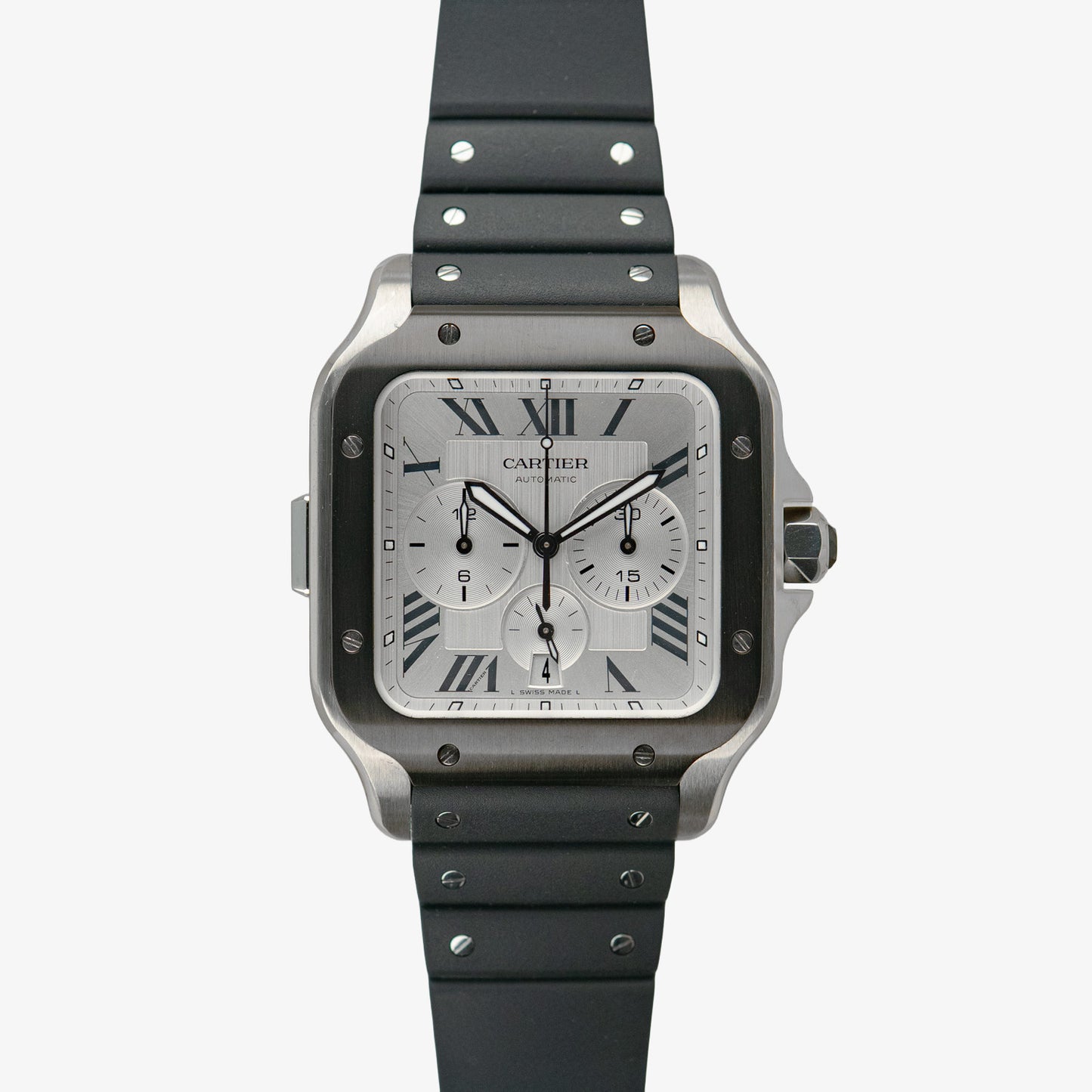 Cartier Santos de Cartier XL Automatic Chronograph Silver Dial 43.3mm