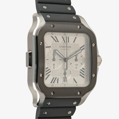 Cartier Santos de Cartier XL Automatic Chronograph Silver Dial 43.3mm