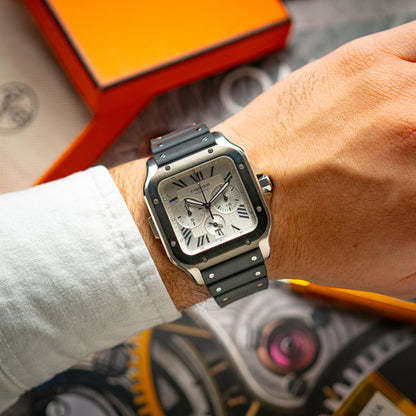Cartier Santos de Cartier XL Automatic Chronograph Silver Dial 43.3mm
