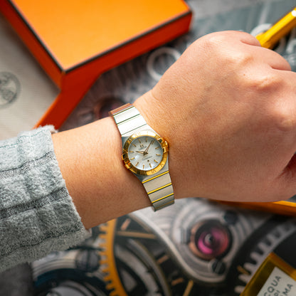 Omega Constellation Quartz Two-Tone Mother of Pearl Dial 24mm