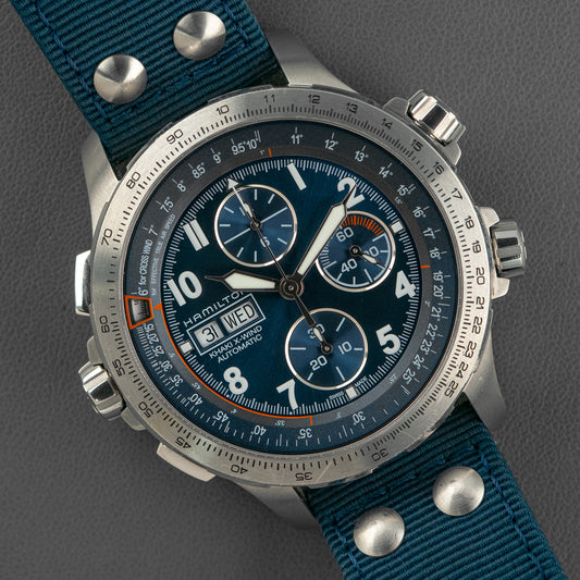 Hamilton Khaki Aviation X-Wind Auto Chrono Blue Dial 45mm