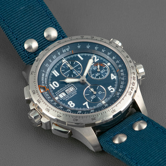 Hamilton Khaki Aviation X-Wind Auto Chrono Blue Dial 45mm