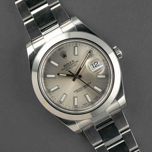 Rolex Datejust II 116300 Smooth Bezel Silver Dial 41mm