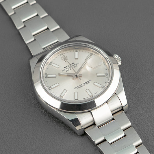 Rolex Datejust II 116300 Smooth Bezel Silver Dial 41mm