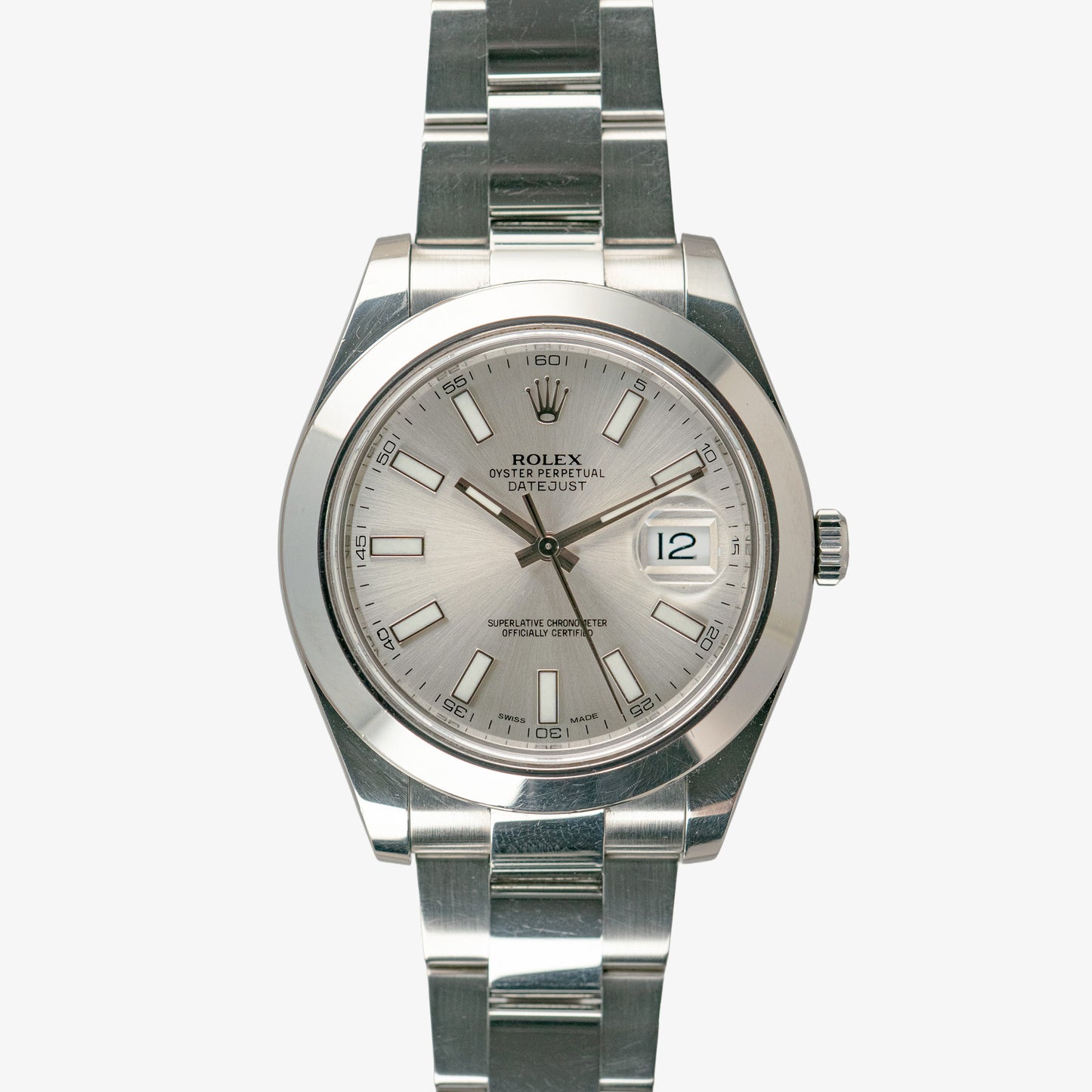Rolex Datejust II 116300 Smooth Bezel Silver Dial 41mm