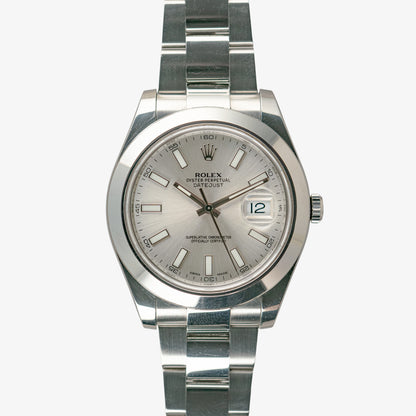 Rolex Datejust II 116300 Smooth Bezel Silver Dial 41mm