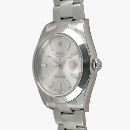 Rolex Datejust II 116300 Smooth Bezel Silver Dial 41mm