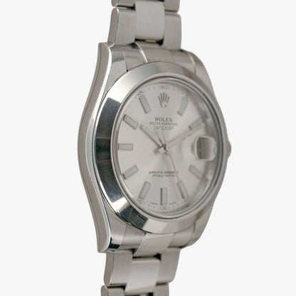 Rolex Datejust II 116300 Smooth Bezel Silver Dial 41mm
