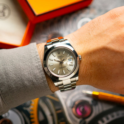 Rolex Datejust II 116300 Smooth Bezel Silver Dial 41mm