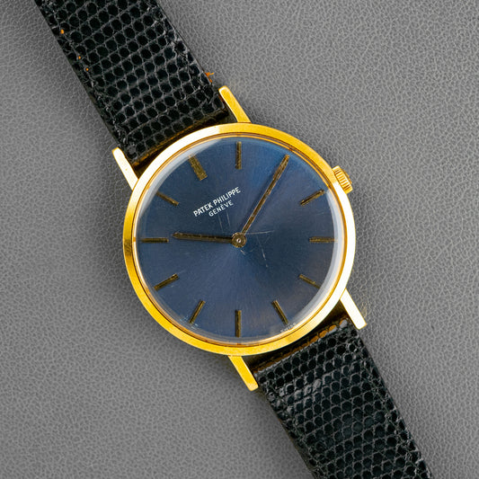 Patek Philippe Calatrava 3537 Yellow Gold Blue Dial 33mm