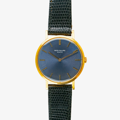 Patek Philippe Calatrava 3537 Yellow Gold Blue Dial 33mm