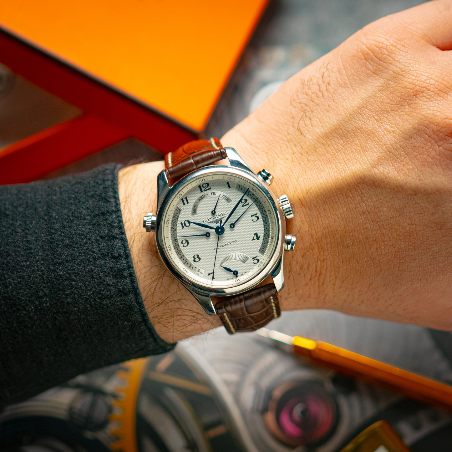 Longines Master Collection Retrograde Silver Dial 41mm