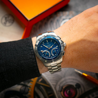 TAG Heuer Aquaracer Chrono Calibre S Blue Dial 43mm