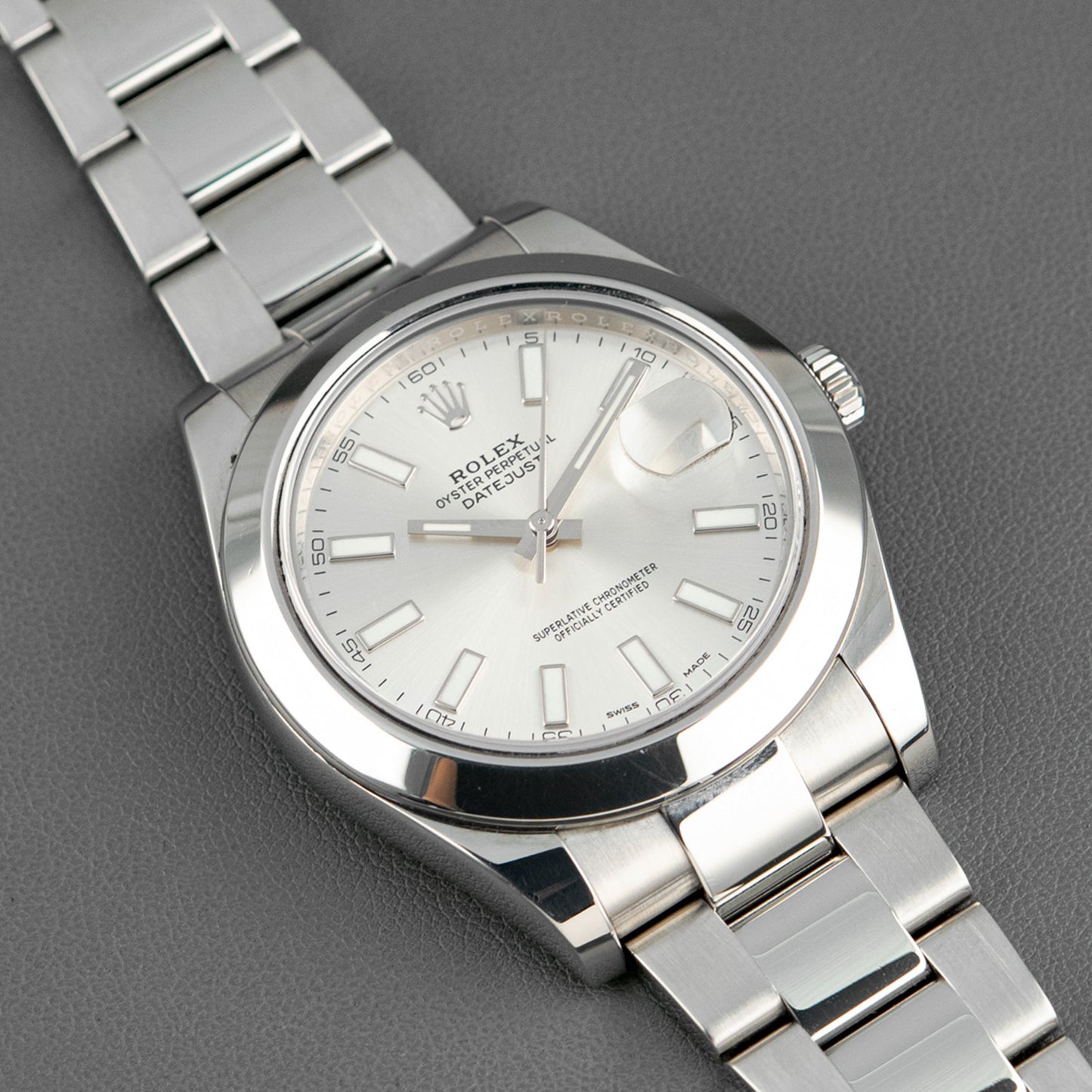 Rolex Datejust II 116300 Smooth Bezel Silver Dial 41mm